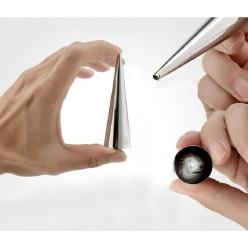 6Pcs/lot Baking Cones Horn Pastry Roll Cake Mold Stainless Steel Spiral Baked Croissants Tubes Dessert Kitchen Baking Tool S3