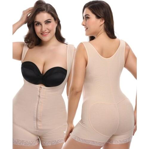 Shapewear Butt Lifter Tummy Control Adjustable Underwear Full Body Shaper Women Waist Trainer Corset Zippers Bodysuit Slimming