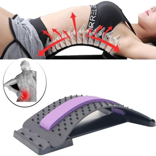 Back Stretcher Posture Corrector Massager Lumbar Support Relaxation Spine Massage Tools Fitness Pain Relief Back Equipment