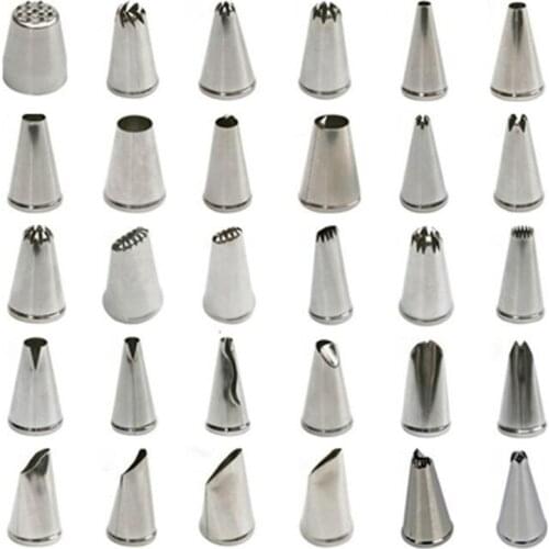 30 Styles Metal Cream Nozzles Cake Decorating Tools Stainless Steel Icing Piping Nozzle Tips New Cake Fondant Decor Baking Tools