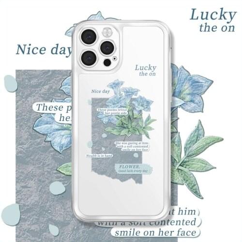 Retro Sweet girls Love poems flower petals art Phone Case For iPhone 11 12 Pro Max Xs Max XR Xs 7 8 Plus X 7Plus case Cute Cover
