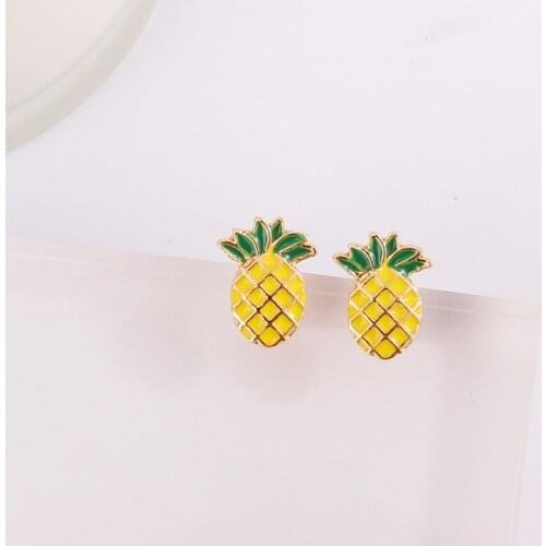 Fashion popular contracted pineapple stud earrings fruit series earrings jewelry accessories