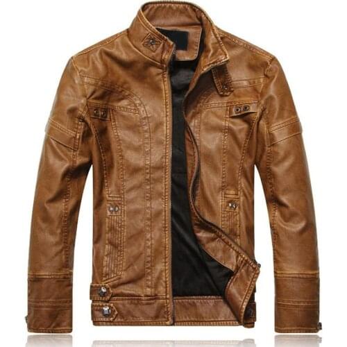 Men Motorcycle Biker leather jacket mens jaqueta de couro masculina leather jacket Windbreak coats