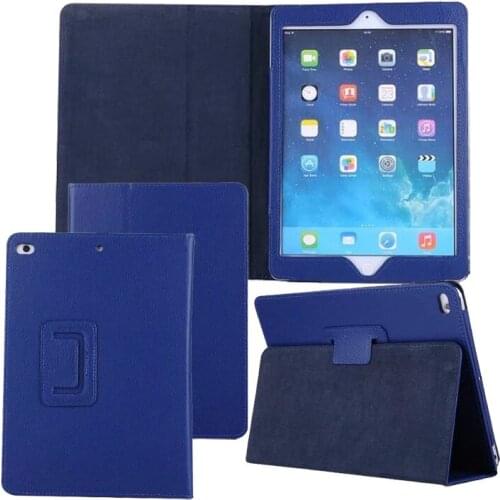 New Litchi Stand PU Cover For iPad 9.7 2017 Folio Case Protective Skin Bag 30PCS/Lot