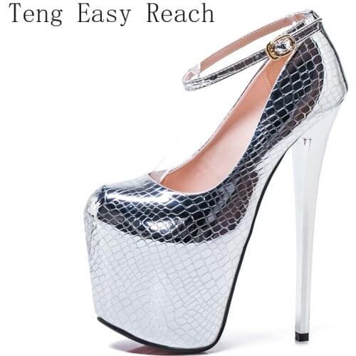 Sexy 19cm Ultra High Heels Platform Fashion Luxury Gold Silver High Heels Women Shoes Woman Pumps Stiletto High Heel Party Shoes