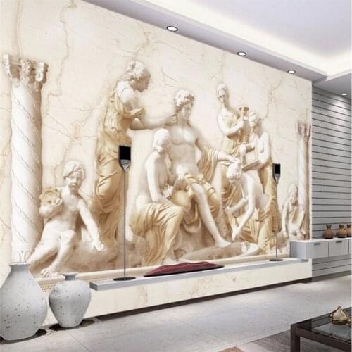 Beibehang Custom photo wall paper Roman relief classical art background large mural 3d wall wallpaper painting for living room
