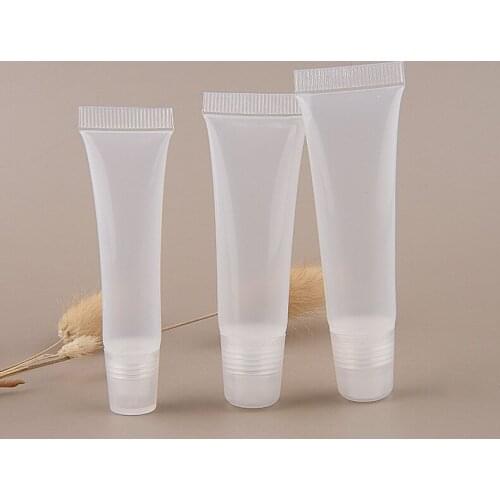 10pcs/lot 8/10/15ml DIY Empty Lipstick Tube Lip Balm Soft Tube Makeup Squeeze Clear Lip Gloss Tube Container Cosmetic Empty Tube