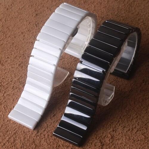 Watchband Black White Blue Ceramic Fashion Watch Accessories Replacement Watchbands for mens womens Wristwatch Iwatch 18 20 22mm