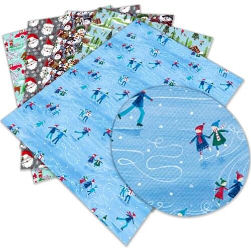 Christmas Santa Claus Faux Leather Fabric Bow Earrings Gifts Crafts 30X136CM