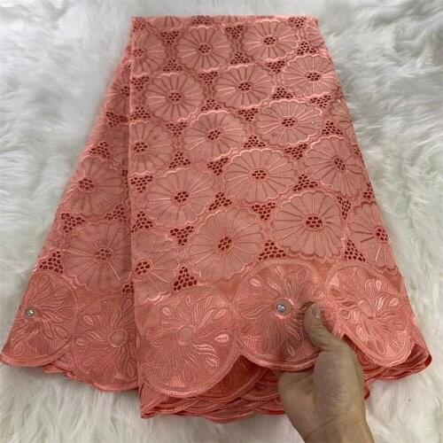 Pink Lace Swiss Voile Lace In Switzerland Cotton Fabric African Lace Fabric Dry Dubai Lace Fabric for Sewing Dress 5Yards