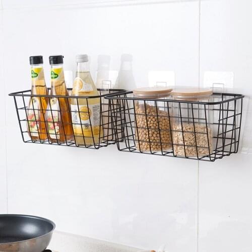 Family kitchen no punch storage basket bathroom sundries wall rack dormitory bedside storage rack