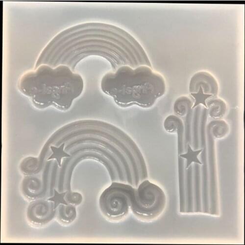 Rainbow Cloud DIY Silicone Mold Biscuit Fondant Cake DIY Resin Jewelry Making Craft Tools 2019 Gifts