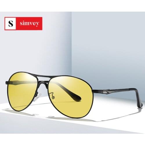 Simvey Classic Retro Designer Nighttime Driving Glasses for Women Men Aviation Polarized Night Driving Sunglasses Goggles UV400
