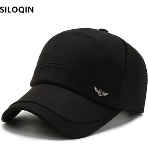 SILOQIN snapback cap mens baseball cap autumn cotton caps simple casual sports cap adjustable size men brands bone dads hats