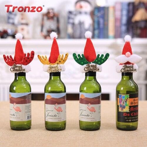 Tronzo New Christmas Wine Bottle Cover Soda Champagne Bottle Protective Cover Xmas Gift Bar Home Table Decoration Navidad 2020