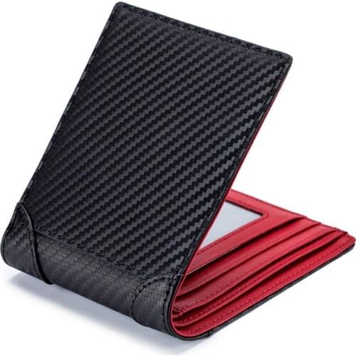 High Quality RFID Mens Wallet Ultra Thin Man Carbon Fiber Wallets Microfiber Slim Bank Credit Card Holder For Male Short Purse