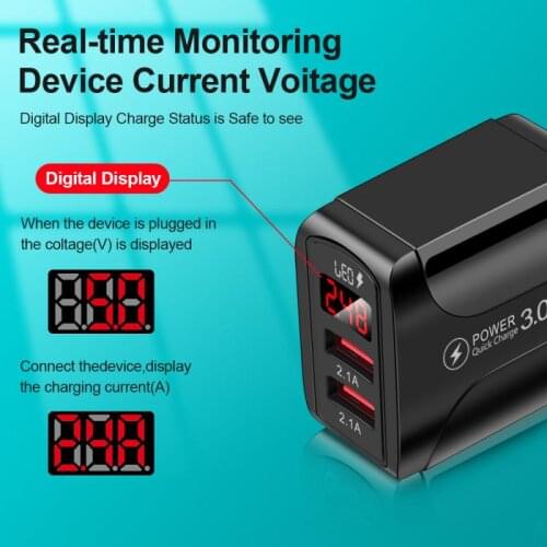 USB Charger Quick Charge 3.0 For Phone Adapters For IPhone XR Huawei Tablet Portable EU/US/UK Plugs Mobile Charger Fast Chargers