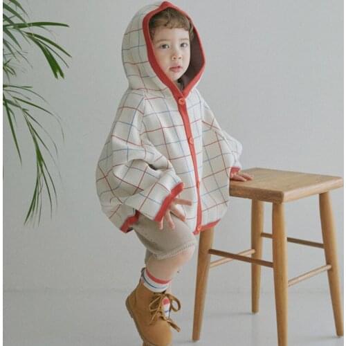 Baby Girl Winter Clothes 2021 New Winter Kids Fur Coats Plaid Hoodie Cloak Coat Toddler Jacket Little Boy Clothes Fashion Scarf