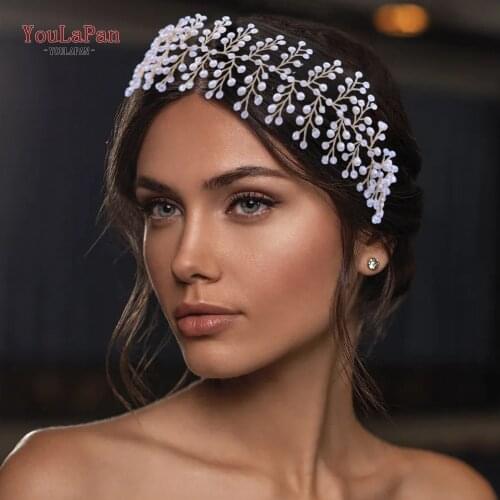YouLaPan HP55 Golden Bridal Tiara Wedding Hair Accessories Hair Vine Wedding Headband Wedding Hair Jewelry Bridal Hairband