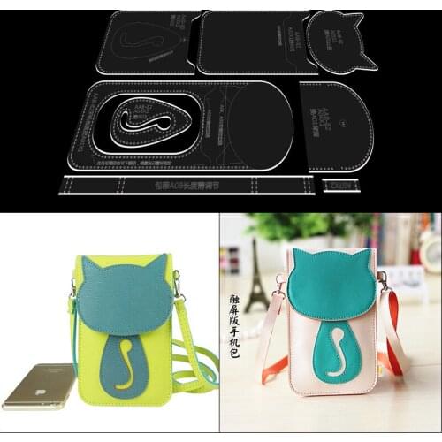 1set DIY Leather Handmade Craft women handbag Shoulder bag Sewing Pattern Acrylic Stencil Template