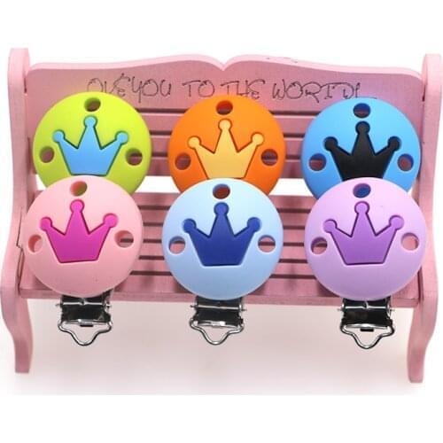 Kovict 10/20/50pcs Silicone Pacifier Clip Crown DIY Baby Teething Teether Necklace Bead Tool Nurs Gift Round Heart Accessories
