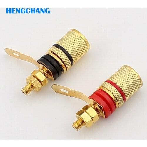 10pcs/lot Gold Plated Speaker Terminal Binding Post Low frequency Amplifier Connector for 4mm Banana Plug