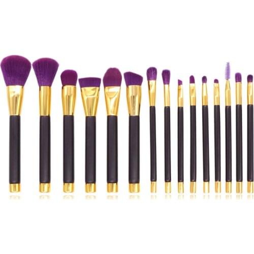 15Pcs 3Colors Synthetic Hair Makeup Brushes Set Powder Foundation Eyeshadow Professional Cosmetic Make Up Brushes Kit Tool