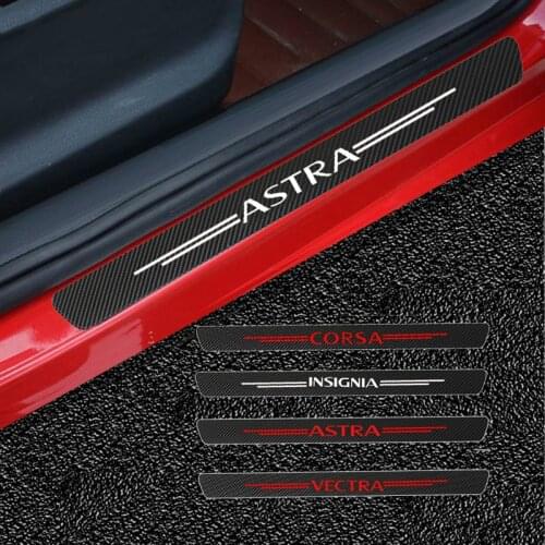Mutips 4pcs Carbon Fiber Car Door Sticker Protection Cover Accessories For Opel OPC Astra J H G K Insignia Corsa D B E Vectra