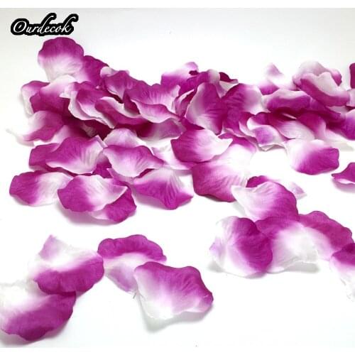 5000pcs/lot Purple-White Color Silk Rose Petals Flower Wedding Banquet Supply Decor Many Colors Celebration Hot Sale