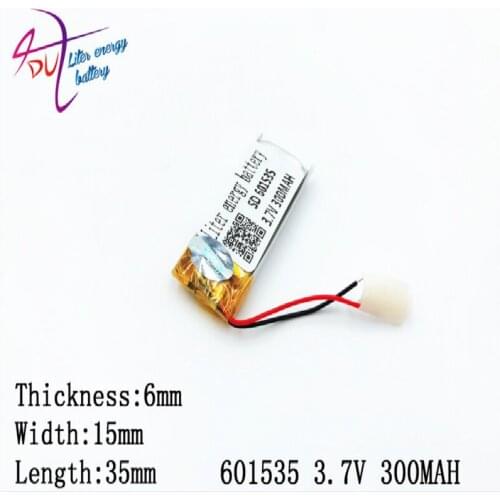 Liter energy battery 3.7V polymer lithium 601535 300MAH recording pen point read small camera toy