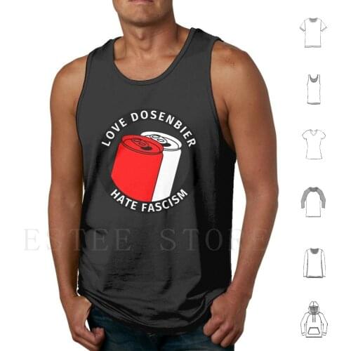 Antifa Logo Humor-Love Canned Beer Hate Tank Tops Vest Sleeveless Beer Beer Lover Canned Beer Love Can Beer Hate Beer