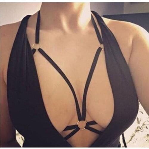 Body Harness Bandage Girl Elastic Bra Straps Bra Crop Top Hollow Out Unlined Bandage Bra Underwear PO0427