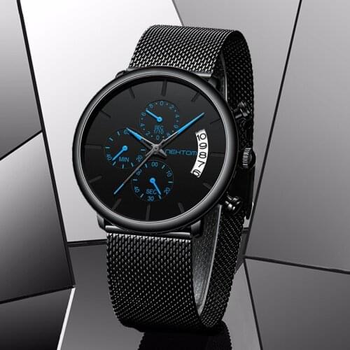 NEKTOM Mens Watches Quartz Watch Waterproof Watches Mesh Strap Wristwatch Watches For Men Clock Mens Man Sports Watch Relojes