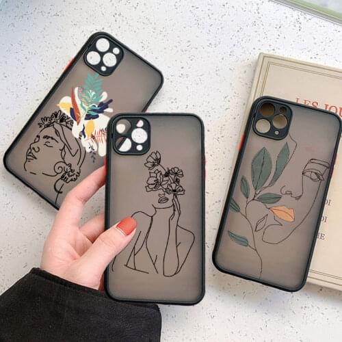 Artistic Line Face Women Phone Case For Xiaomi Redmi Note 9 8 Pro 9s 8T 10 6 7 7A K20 K40 Mi A2 11 9T 10T Pro Poco X3 F3 Cover