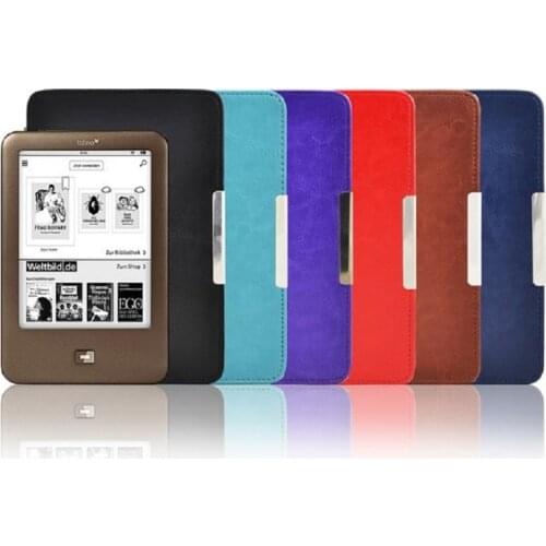 Flip leather cover for e-book Reader For Tolino Shine 1 e book reader 6 inch case Free shipping