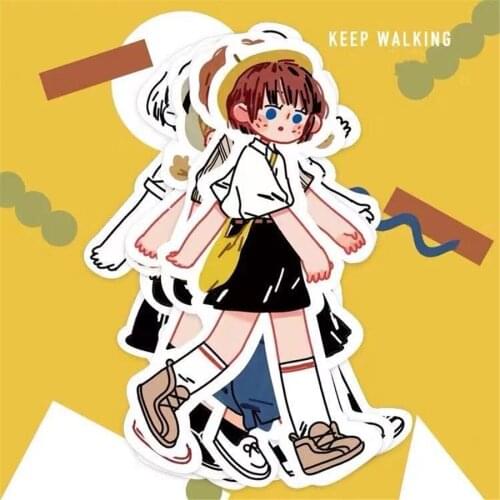 Keep Walking Waterproof Suitcase Sticker Sheet for Card Making Bullet Journal DIY Scrapbooking