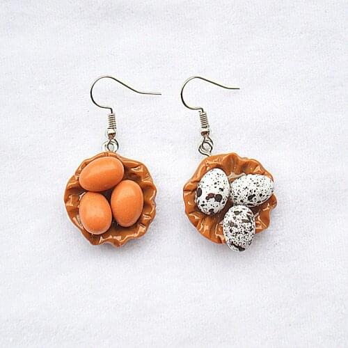 Childrens creative cartoon Korean Earrings personality funny chicken eggs three dimensional cute childrens girl Earrings