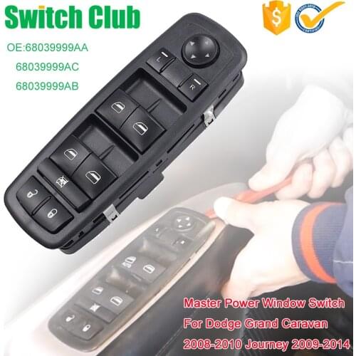 Master Power Window Switch For Dodge Grand Caravan 2008-2010 Journey 2009-2014 68039999AA Main Power Window Control Switch