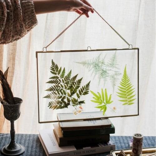 Horizontal Hanging Herbarium Metal Frame for Pressed Flowers Herbarium frame botanical art collage flower wall panel