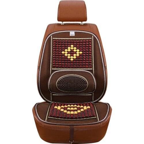 Summer Car Seat Covers Wooden Bead Massage Seat Mat Hollow Breathable Cooling Cushion