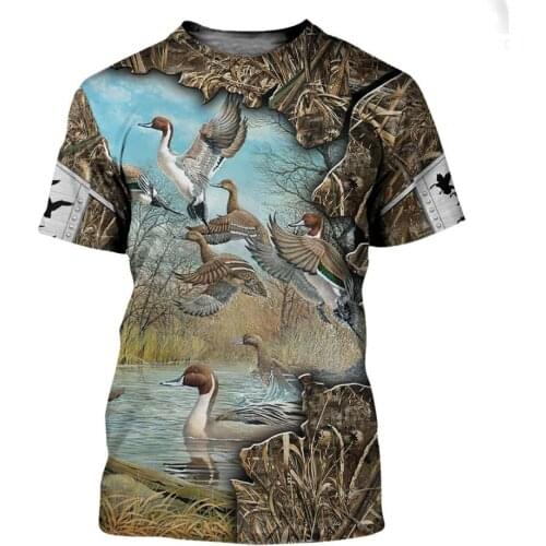 Duck Hunting Werewolf 3D Printing Summer T-shirt Harajuku Short Sleeve Casual Mens and Womens New