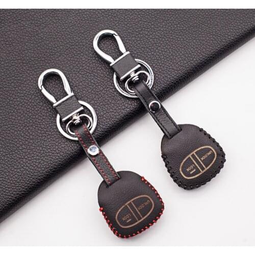 Hot Sale Carrying 2 Button Car Leather Key Cover for Mitsubishi Exxon ASX Colt LANCER Grandis Pajero sport Car Accessories