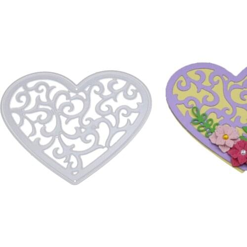Heart Metal Cutting Dies Flower Lace Decoration Cut Die Mold Scrapbook Paper Craft Knife Mould Blade Punch Stencils Dies 2020