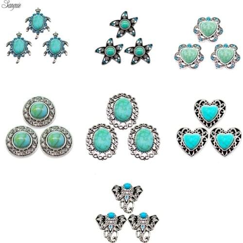 Multi-style kallaite rhinestone gem snap button alloy Fit 18mm Ginger Snaps Button 925 Necklace pendant Bracelet snap Jewelry