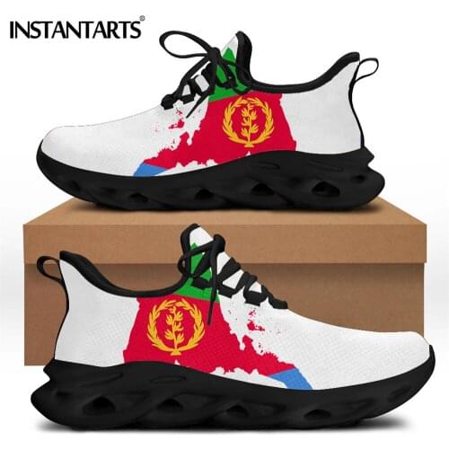 INSTANTARTS Eritrea Flag Brand Design Fashion Men Sneakers Casual Shoes Lace-up Lightweight Walking Footwear Zapatillas Hombre