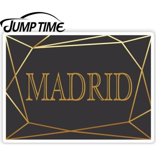 Jump Time Madrid City Spain Art Deco Stickers Travel Sticker Luggage Car Funny Decal Trunk Window Car Covers