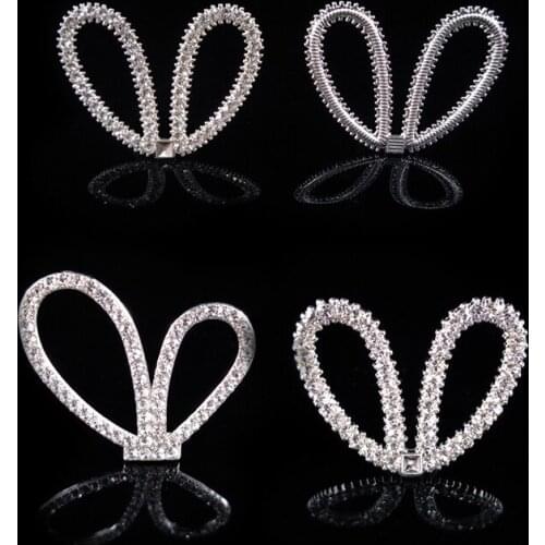 2018New Hot 60Pcs Rhinestone Rabbit Ears Crown Buttons for Decorative childrens hair band accessories or wedding HZ476