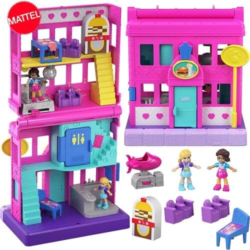 Original Polly Pocket Mini Polly Cute Store Box Girls Car Toys Children Education Toy Baby Girl Gift Doll Accessories Juguetes