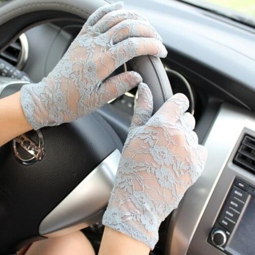 NEW Black White Pink Red Fashion Women Lady Lace Party Sexy Dressy Gloves Summer Full Finger Sunscreen Gloves for Girls Mittens