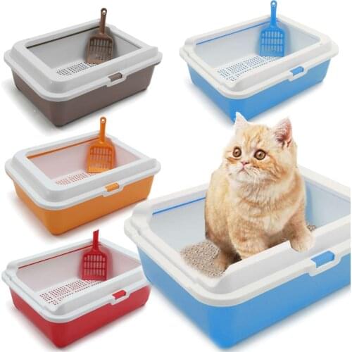 Cat Litter Tray Toilet Bedpan with Scoop Dog Teddy Rabbit Puppy Anti splash Toilette Indoor Home Plastic Sandbox Pet Supply pet